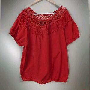 Lane Bryant Red off shoulder 3/4 sleeve top Women's Size 2XL